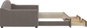 vidaXL Sofa rozsuwana z szufladami, taupe, 100x200 cm, tkanina 4