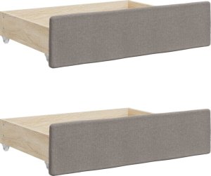 vidaXL Sofa rozsuwana z szufladami, taupe, 100x200 cm, tkanina 9