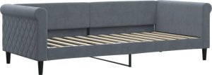 vidaXL Sofa z materacem do spania, ciemnoszara, 90x200 cm, aksamit 3