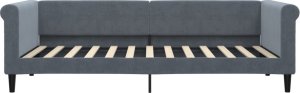 vidaXL Sofa z materacem do spania, ciemnoszara, 90x200 cm, aksamit 4