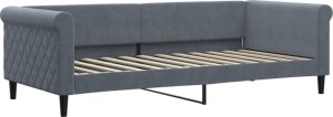 vidaXL Sofa rozsuwana z szufladami, ciemnoszara, 90x200 cm, aksamit 4