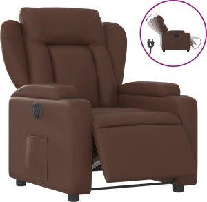 vidaXL Elektryczny fotel rozkładany, brązowy, obity sztuczną skórą 2