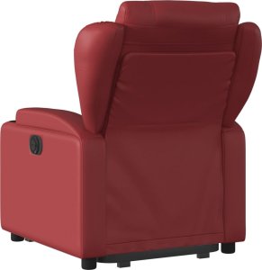 vidaXL Podnoszony fotel rozkładany, winna czerwień, sztuczna skóra 5