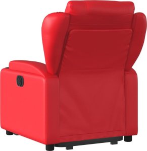 vidaXL Podnoszony fotel rozkładany, czerwony, obity sztuczną skórą 5