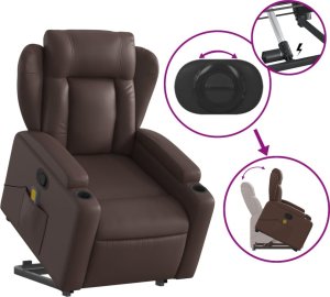 Triton Podnoszony fotel masujący, rozkładany, brązowy 6