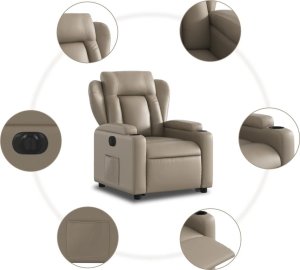 vidaXL Rozkładany fotel pionizujący, elektryczny, cappuccino 8