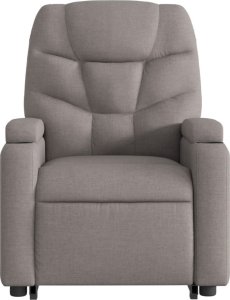 vidaXL Podnoszony fotel rozkładany, kolor taupe, obity tkaniną 9