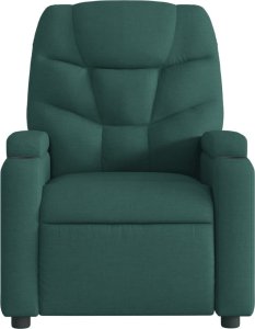vidaXL Elektryczny fotel rozkładany, ciemnozielony, obity tkaniną 8
