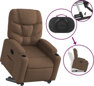 vidaXL Podnoszony fotel masujący, elektryczny, rozkładany, brązowy 11