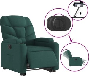 vidaXL Podnoszony fotel masujący, elektryczny, rozkładany, zielony 6