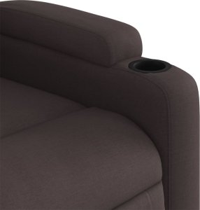 vidaXL Elektryczny fotel rozkładany, ciemnobrązowy, obity tkaniną 11