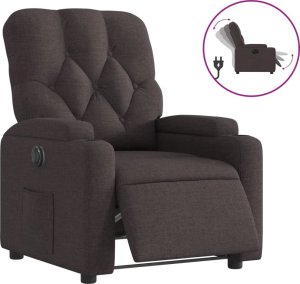 vidaXL Elektryczny fotel rozkładany, ciemnobrązowy, obity tkaniną 2