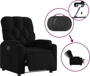 vidaXL Elektryczny fotel rozkładany, czarny, obity tkaniną 6
