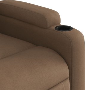 vidaXL Elektryczny fotel rozkładany, brązowy, obity tkaniną 11