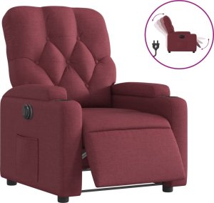 vidaXL Elektryczny fotel rozkładany, winna czerwień, obity tkaniną 2