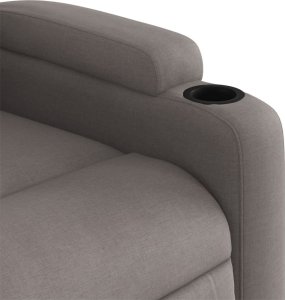 vidaXL Elektryczny fotel rozkładany, kolor taupe, obity tkaniną 11