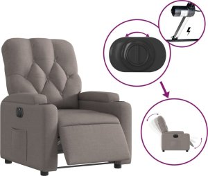 vidaXL Elektryczny fotel rozkładany, kolor taupe, obity tkaniną 6