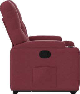 vidaXL Podnoszony fotel rozkładany, winna czerwień, obity tkaniną 10