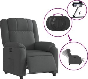 vidaXL Elektryczny fotel rozkładany, ciemnoszary, obity tkaniną 6