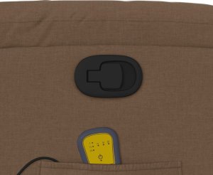 vidaXL Podnoszony fotel masujący, rozkładany, brązowy, obity tkaniną 12