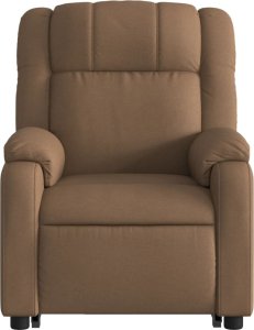 vidaXL Podnoszony fotel masujący, rozkładany, brązowy, obity tkaniną 9