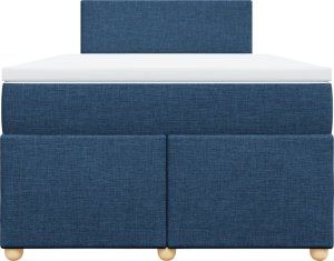 vidaXL Łóżko kontynentalne z materacem, niebieskie, 120x190cm, tkanina 4