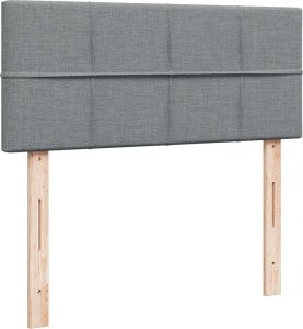 vidaXL Łóżko kontynentalne z materacem, jasnoszare, 120x190 cm tkanina 10