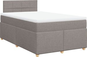 vidaXL Łóżko kontynentalne z materacem, taupe, 120x190 cm, tkanina 2