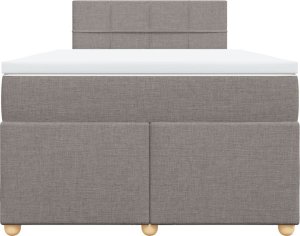 vidaXL Łóżko kontynentalne z materacem, taupe, 120x190 cm, tkanina 4