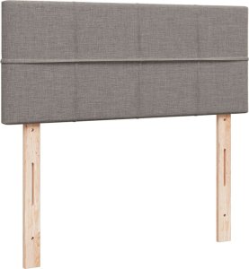 vidaXL Łóżko kontynentalne z materacem, taupe, 120x190 cm, tkanina 10