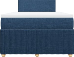 vidaXL Łóżko kontynentalne z materacem, niebieskie, 120x190cm, tkanina 4