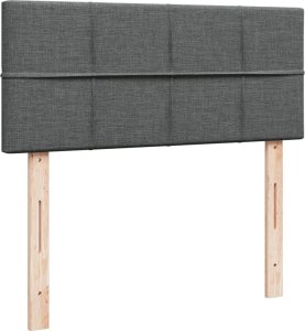 vidaXL Łóżko kontynentalne z materacem, ciemnoszare, 120x190cm tkanina 7