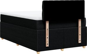 vidaXL Łóżko kontynentalne z materacem, czarne, 120x190 cm, tkanina 6