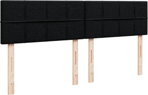 vidaXL Łóżko kontynentalne z materacem, czarne, tkanina, 200x200 cm 7