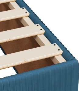 vidaXL Łóżko kontynentalne z materacem, niebieskie, 120x190cm, aksamit 11