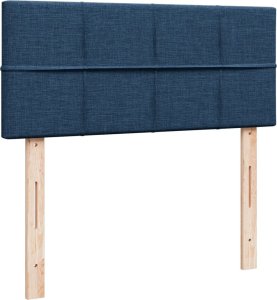 vidaXL Łóżko kontynentalne z materacem, niebieskie, 120x190cm, tkanina 12