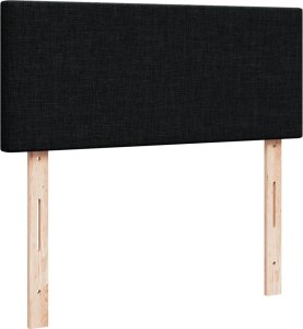 vidaXL Łóżko kontynentalne z materacem, czarne, 120x190 cm, tkanina 12