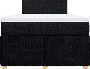 vidaXL Łóżko kontynentalne z materacem, czarne, 120x190 cm, tkanina 6