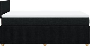 vidaXL Łóżko kontynentalne z materacem, czarne, 120x190 cm, tkanina 7