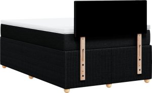 vidaXL Łóżko kontynentalne z materacem, czarne, 120x190 cm, tkanina 8