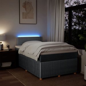 vidaXL Łóżko kontynentalne z materacem, jasnoszare, 120x190 cm tkanina 5