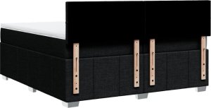 vidaXL Łóżko kontynentalne z materacem, czarne, tkanina, 200x200 cm 8