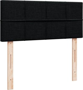vidaXL Łóżko kontynentalne z materacem, czarne, 120x190 cm, tkanina 12