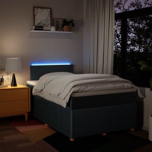 vidaXL Łóżko kontynentalne z materacem, niebieskie, 120x190cm, tkanina 5