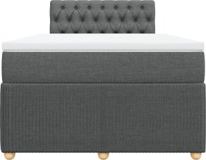 vidaXL Łóżko kontynentalne z materacem, ciemnoszare, 120x190cm tkanina 6