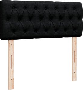 vidaXL Łóżko kontynentalne z materacem, czarne, 120x190 cm, tkanina 12