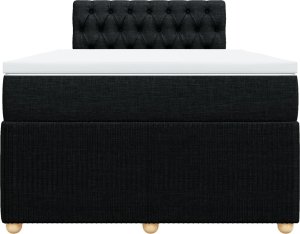 vidaXL Łóżko kontynentalne z materacem, czarne, 120x190 cm, tkanina 6