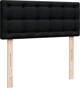 vidaXL Łóżko kontynentalne z materacem, czarne, 120x190 cm, tkanina 12