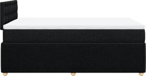 vidaXL Łóżko kontynentalne z materacem, czarne, 120x190 cm, tkanina 7