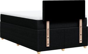 vidaXL Łóżko kontynentalne z materacem, czarne, 120x190 cm, tkanina 8